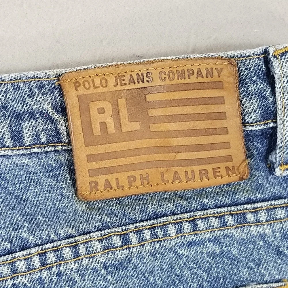 Polo Ralph Lauren jeans men's 38x30 relaxed loose fit blue denim pants retro